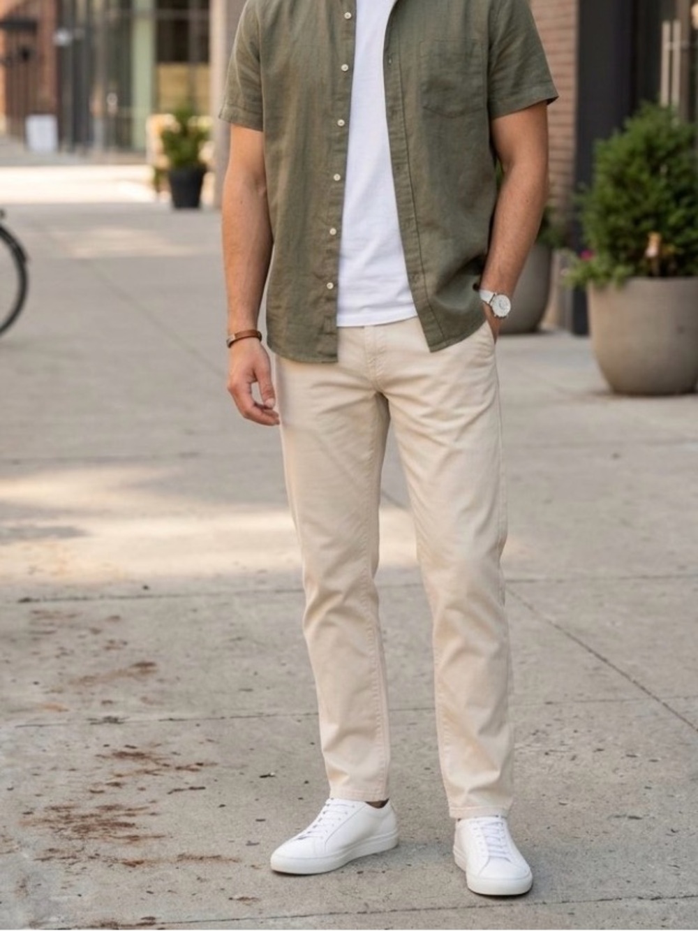 Men’s Cream jeans NWT XXL slim fit 97% cotton streetwear workwear minimalist